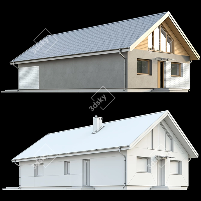 Modern House 3D Model 3D model image 2