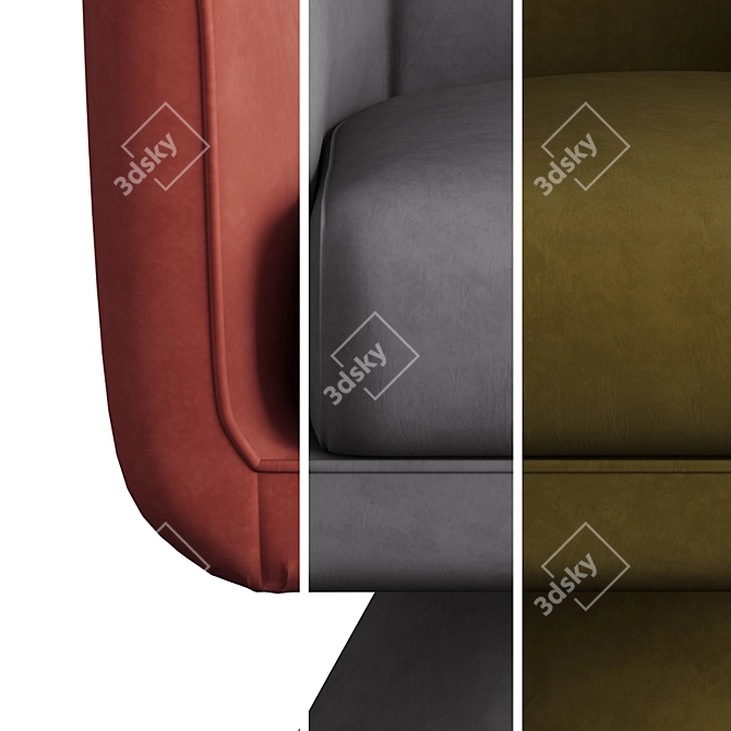 Austin Velvet Armchair: Stylish Comfort for Your Living Space 3D model image 4