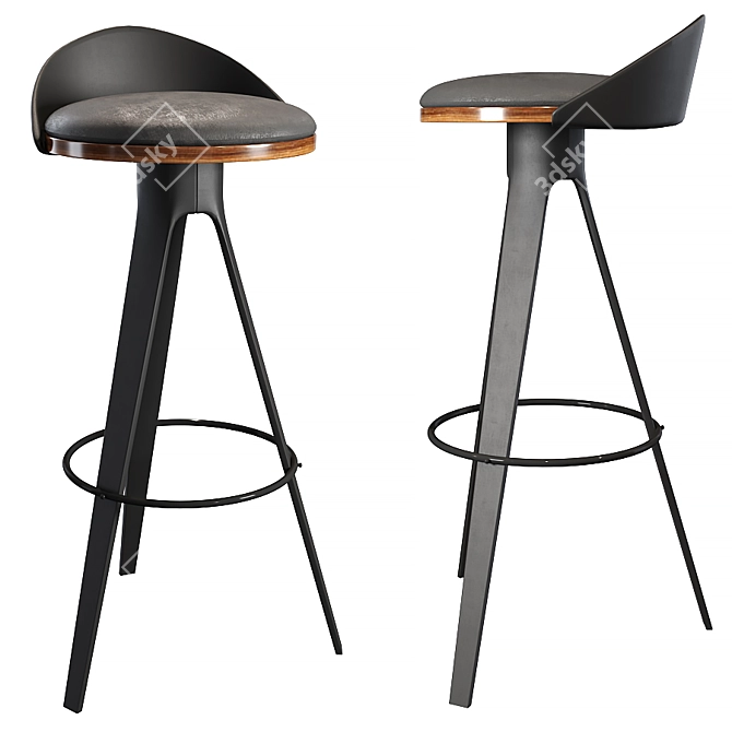 Title: Falco Bar Stool: Sleek and Stylish 3D model image 1