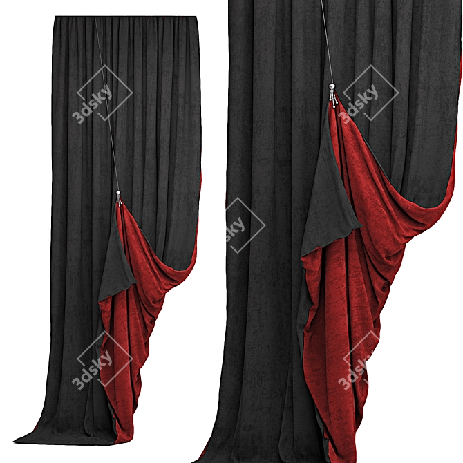 Elegant Drapery Curtain: 2015 Edition 3D model image 2