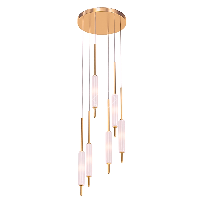 Elegant Brass Pendant Light 3D model image 1