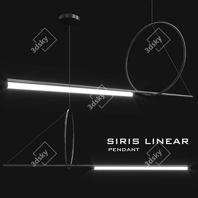 Sleek Siris Linear Pendants 3D model image 1