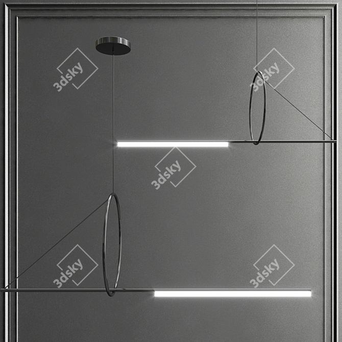 Sleek Siris Linear Pendants 3D model image 3