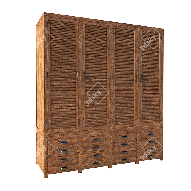 Printmaker Wardrobe: Stylish Storage Solution 3D model image 2