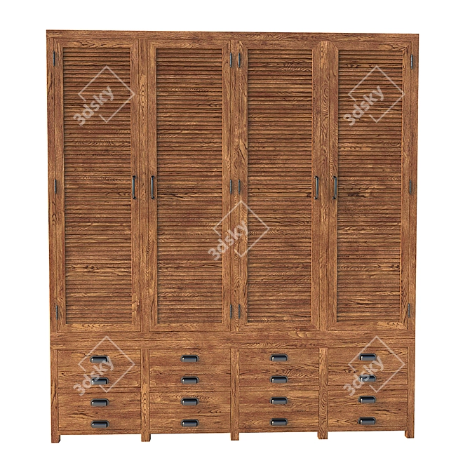 Printmaker Wardrobe: Stylish Storage Solution 3D model image 3