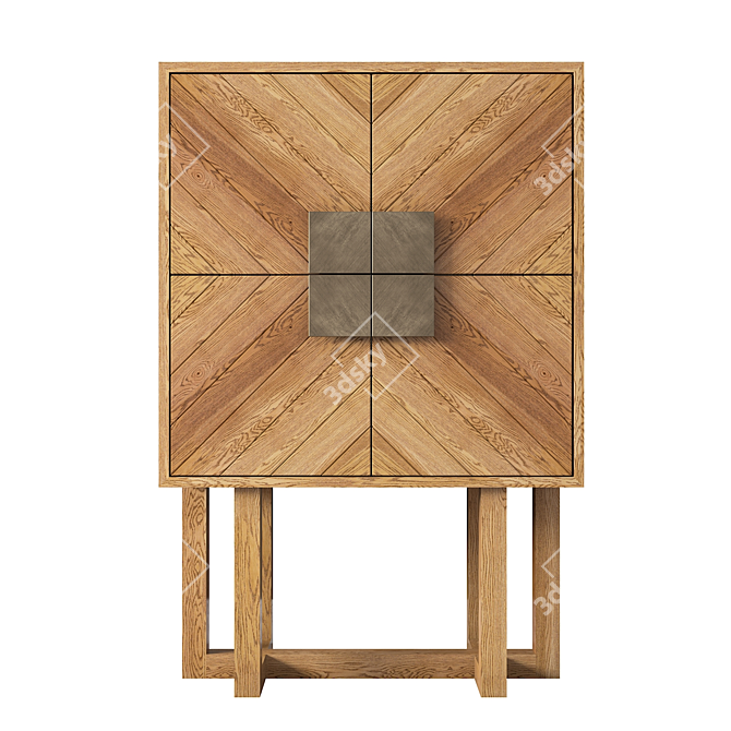 Massive Wood Drawer - 82cm x 120 cm 3D model image 1