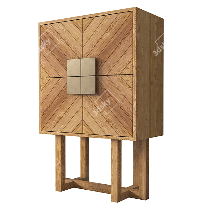 Massive Wood Drawer - 82cm x 120 cm 3D model image 2