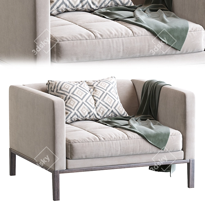 Elegant Simplicity: Simpliciter Armchair 3D model image 2