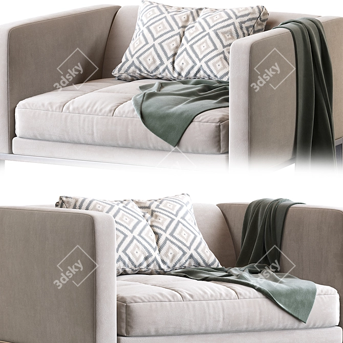 Elegant Simplicity: Simpliciter Armchair 3D model image 4