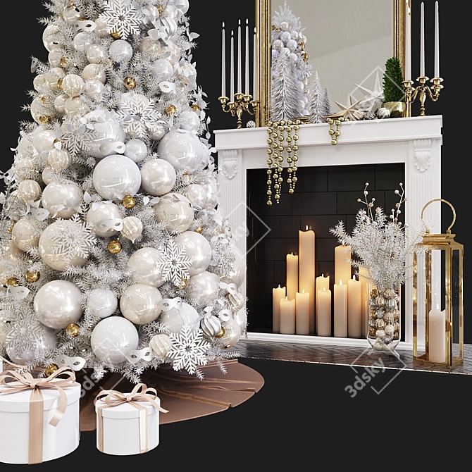 Christmas Decor Set with Tree 3D model image 2