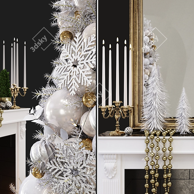 Christmas Decor Set with Tree 3D model image 4