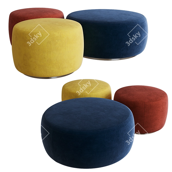 Sleek and Chic Poof 3D model image 2