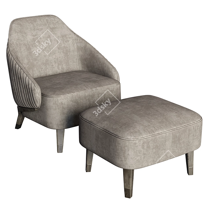 Giorgio Collection Mirage: Luxurious Armchair & Ottoman 3D model image 1