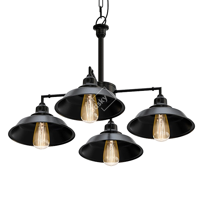 Elegant Roseto Red Deer Chandelier 3D model image 1