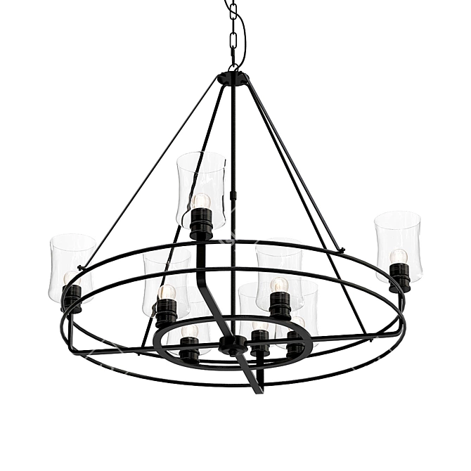 Elegant Bristol 8-Light Chandelier 3D model image 1