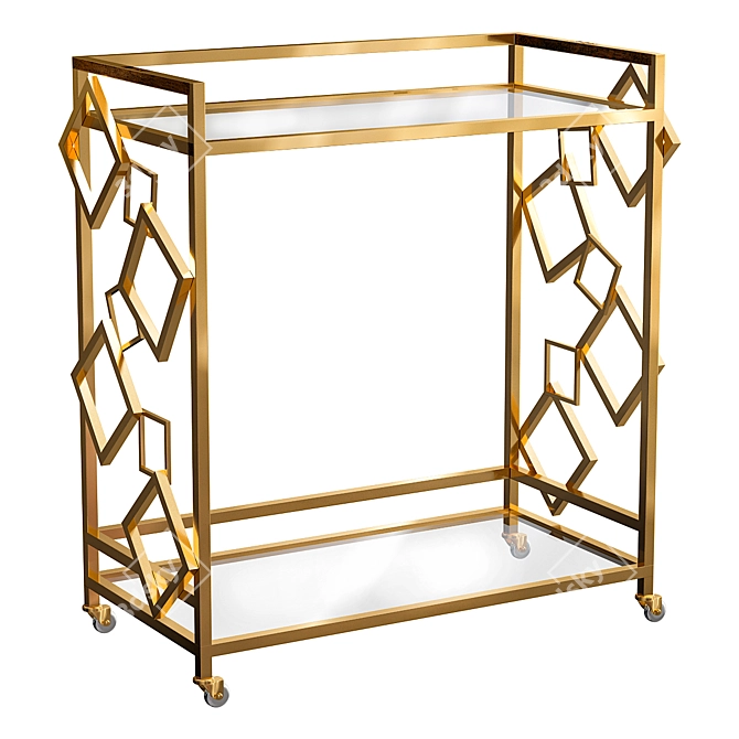 Elegant Gold Serving Table 3D model image 1