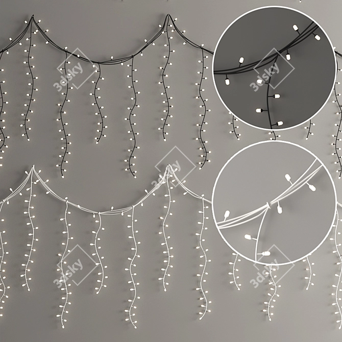 Monochrome Arc Garland 3D model image 1