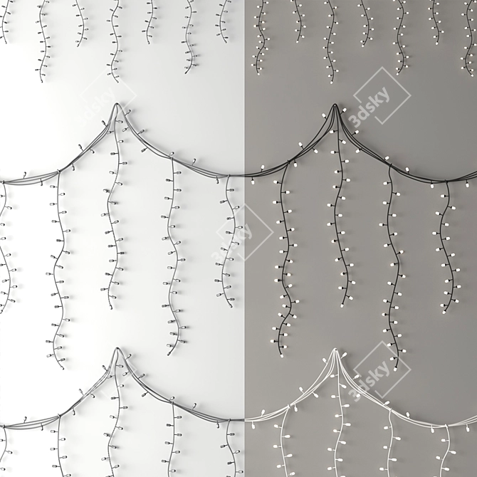 Monochrome Arc Garland 3D model image 4