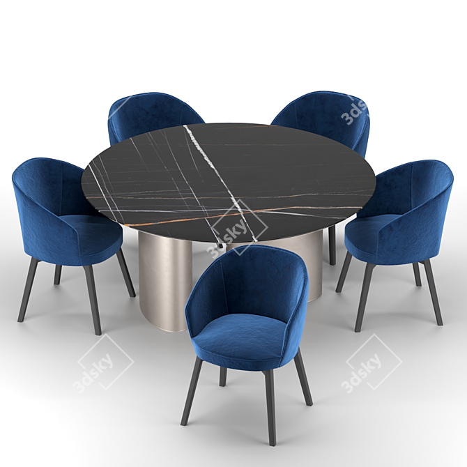 Chic Shirley Chair & Tangeri Table 3D model image 2