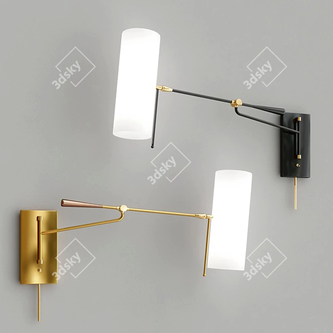 Frankfort Articulating Wall Sconce - Elegant Lighting Solution 3D model image 3
