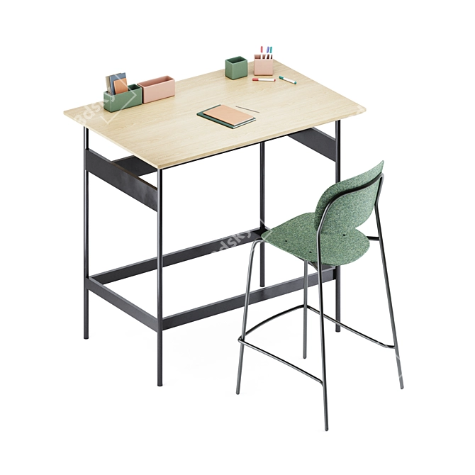 Contemporary Studio High Table System 3D model image 1