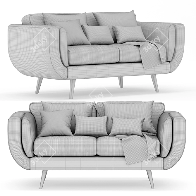 Zuri DFS Sofa+: Modern Comfort in Your Living Space 3D model image 4