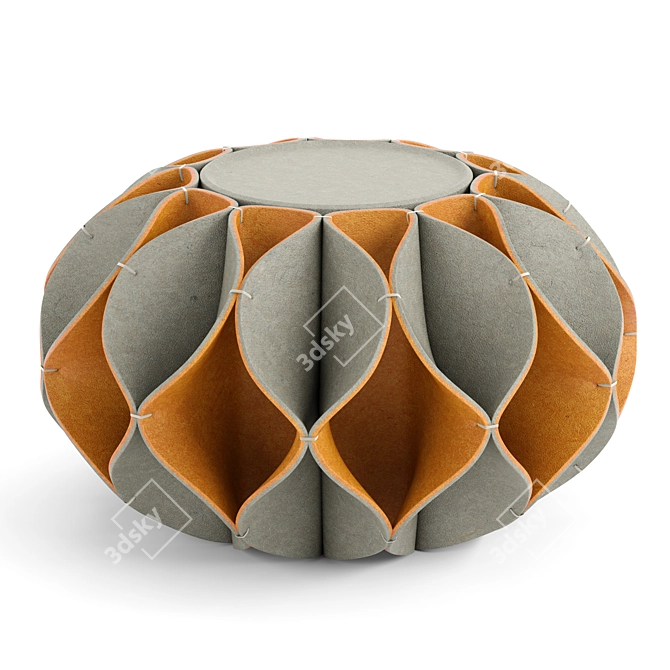 RUFF High: Modern Wool Felt Pouf 3D model image 2