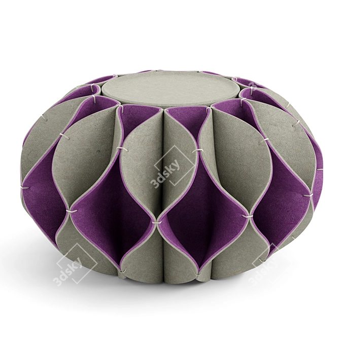 RUFF High: Modern Wool Felt Pouf 3D model image 3