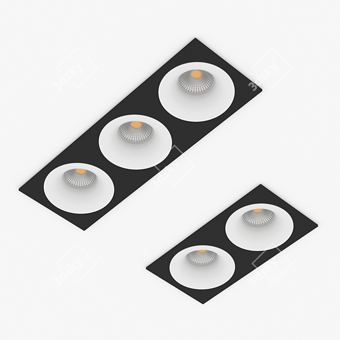 Versatile LED Recessed Light: MJ1003 SQ 3D model image 1