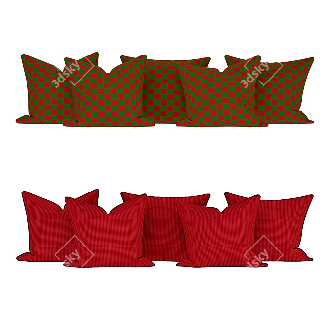 Cozy Christmas Cushions: Adorably Festive Decor 3D model image 3