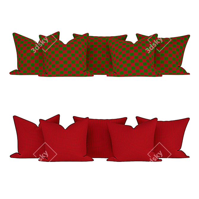 Cozy Christmas Cushions: Adorably Festive Decor 3D model image 7