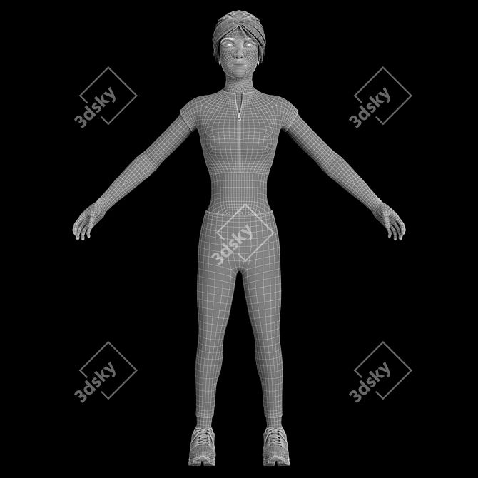 Sporty Girl Action Figure 3D model image 5