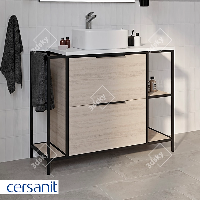 BOSQUET 100 Floor Cabinet: Stylish Oak Option 3D model image 3