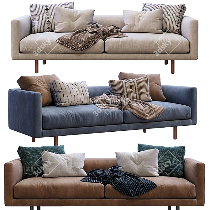 EQ3 Replay 91: Stylish, Versatile Sofa 3D model image 1