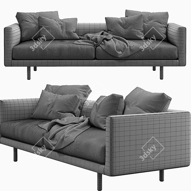 EQ3 Replay 91: Stylish, Versatile Sofa 3D model image 5