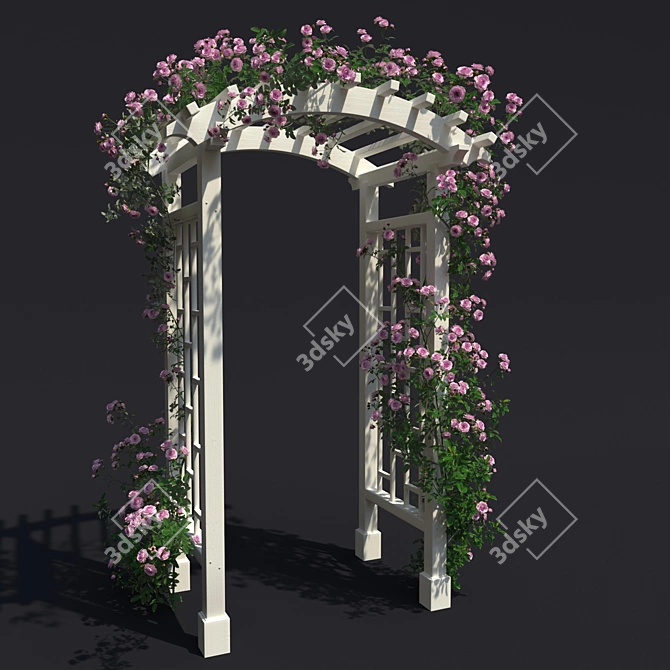 Gorgeous Garden Arch with Climbing Rose 3D model image 3