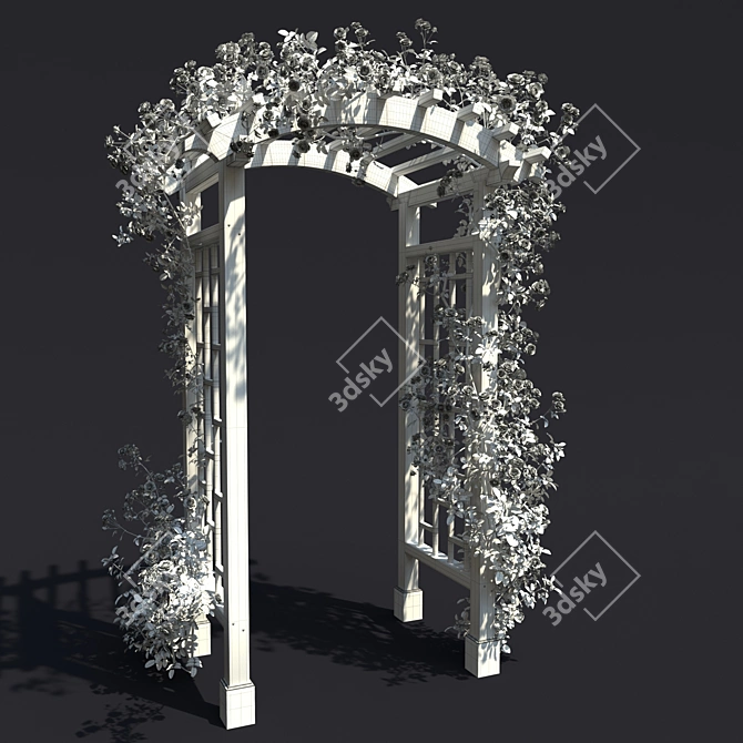 Gorgeous Garden Arch with Climbing Rose 3D model image 4