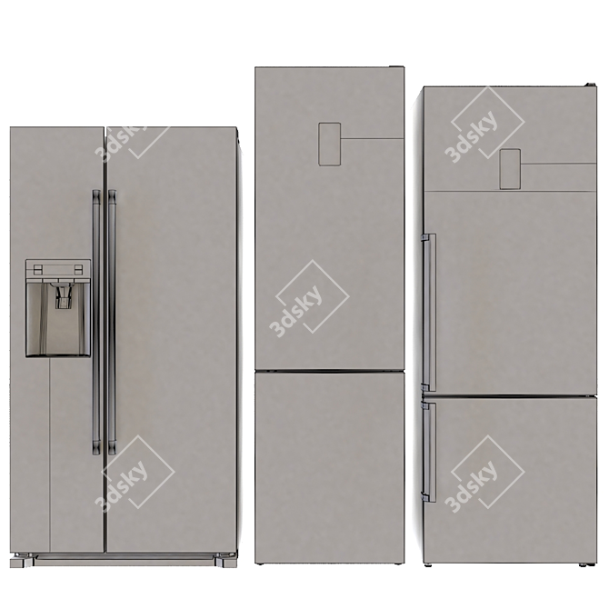 Siemens Set: Side by Side, KG39NAI31R, KG56NHI20R 3D model image 5