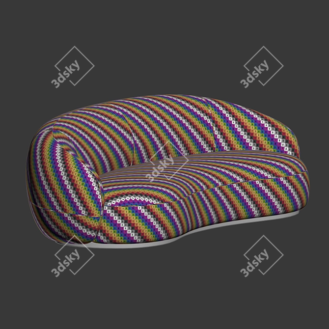 Elegant Siena Velvet Sofa 3D model image 5