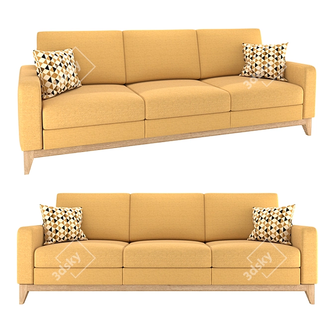 Modern Textured Sofa: Griton 3D model image 1