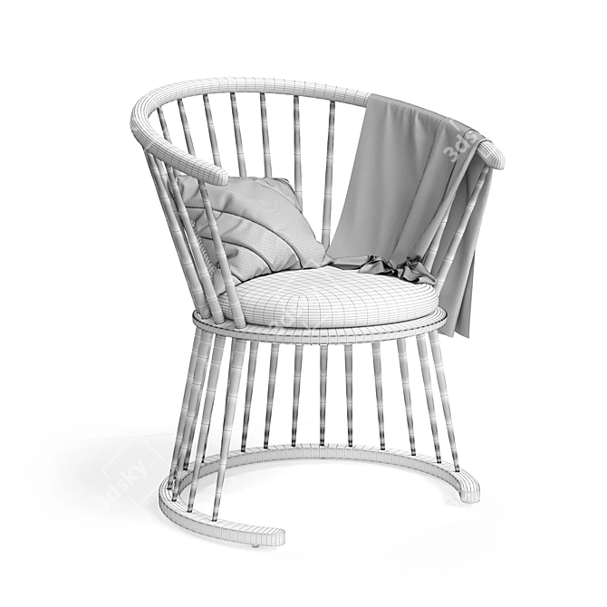 Natural Elegance: Raggi Oak Armchair 3D model image 2