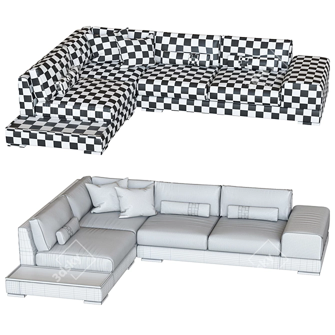 Sleek Cartago Sofa: Modern, Spacious 3D model image 2