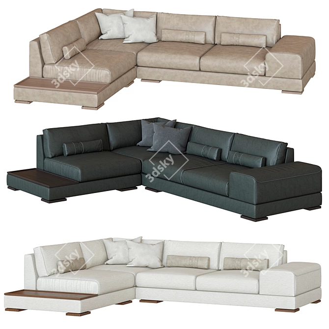 Sleek Cartago Sofa: Modern, Spacious 3D model image 3