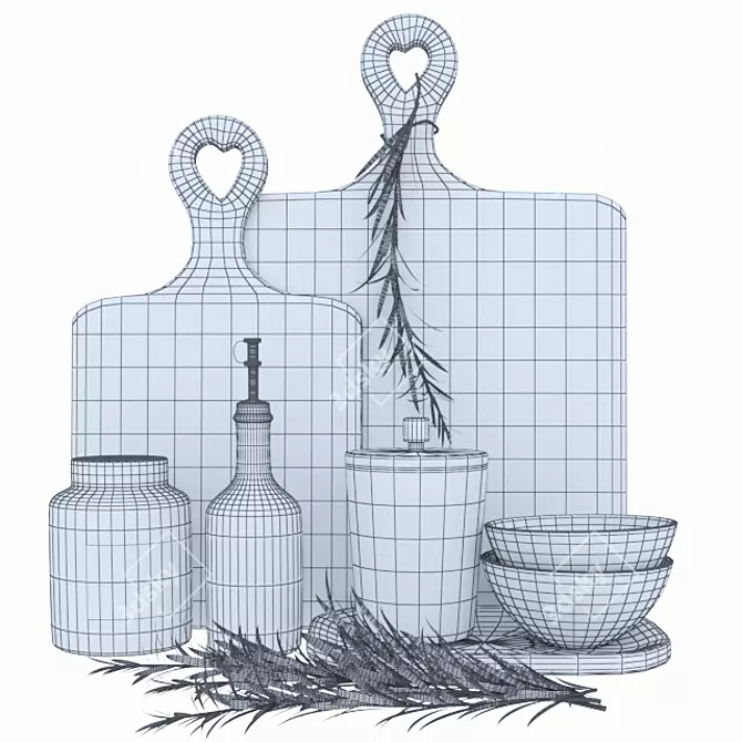 Elegant Kitchen Essentials 3D model image 2