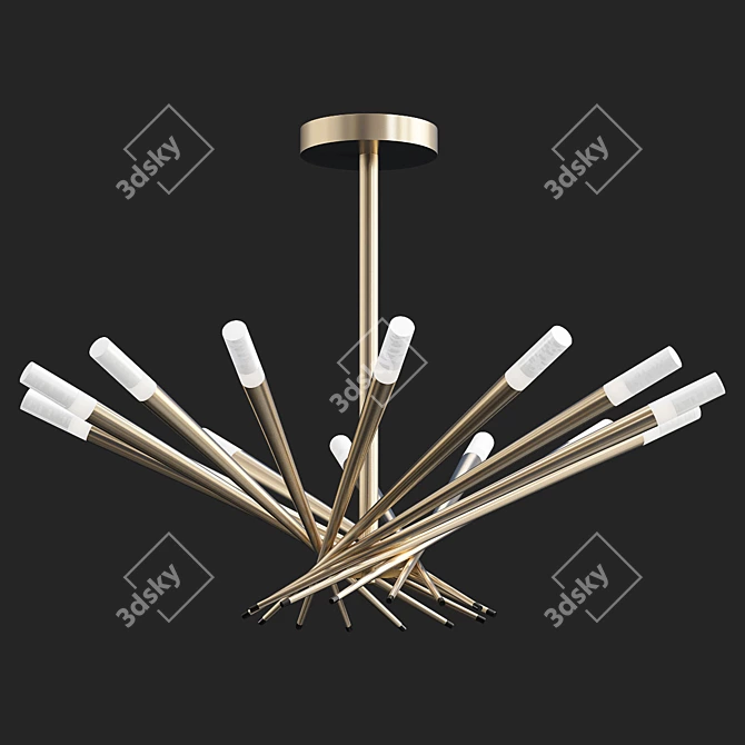 Radiant Amber Chandelier 3D model image 1