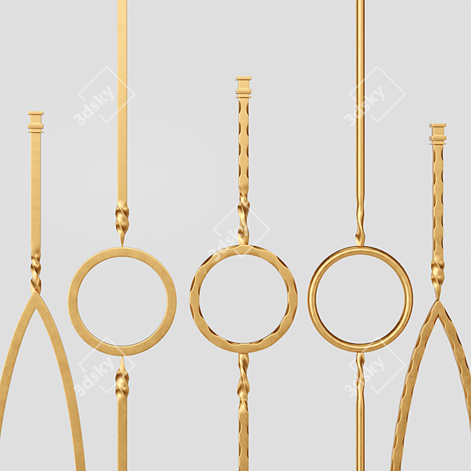 Customizable Iron Railing Fence 3D model image 2