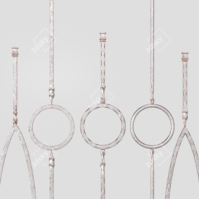 Customizable Iron Railing Fence 3D model image 3