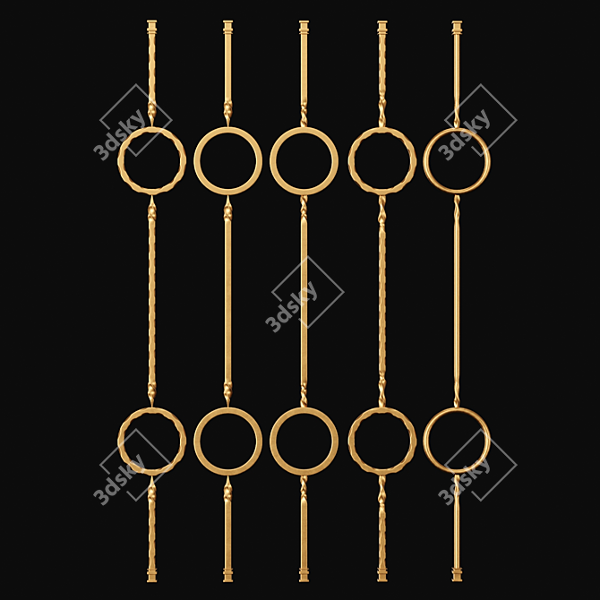 Customizable Iron Railing Fence 3D model image 4