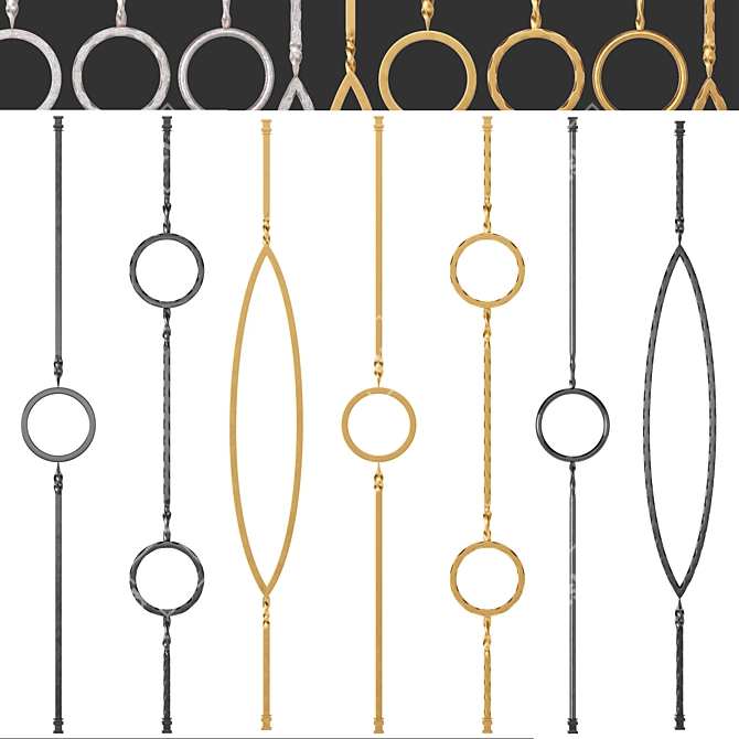 Customizable Iron Railing Fence 3D model image 6