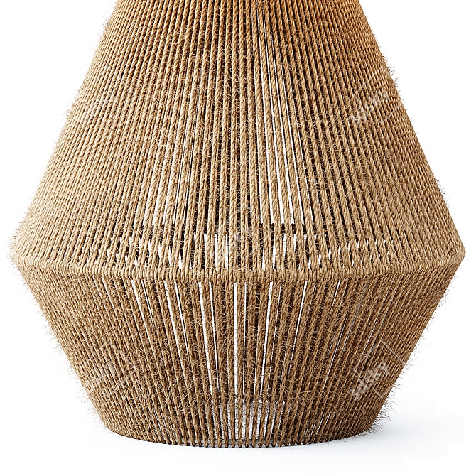 Zara Home Jute Base Lamp: Eco-Chic Lighting 3D model image 3